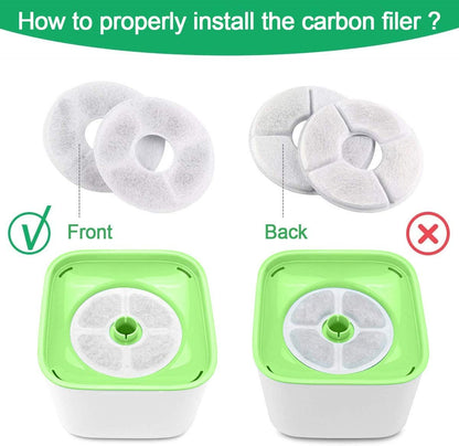 Pet Water Fountain Filters Replacement,Cat Water Fountain Filter, Activated Carbon Replacement Filter for Cat Flower Water Fountain (12Pack)
