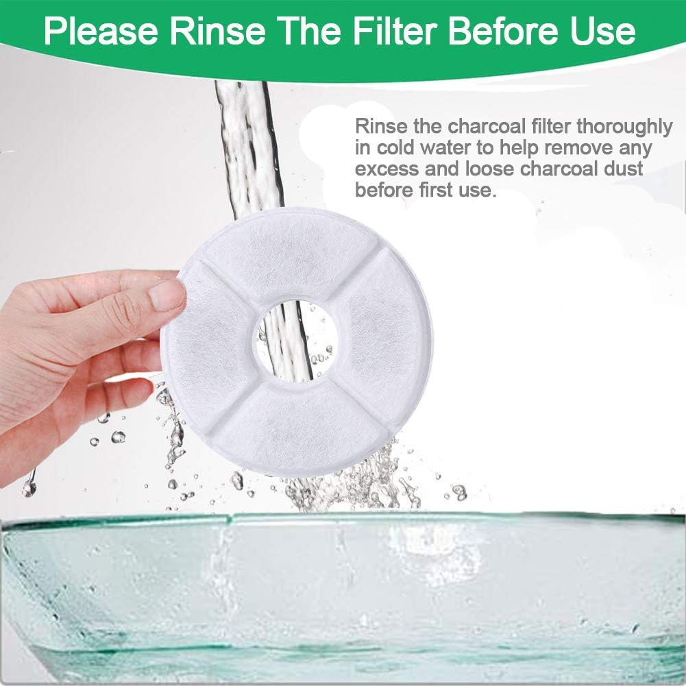 Pet Water Fountain Filters Replacement,Cat Water Fountain Filter, Activated Carbon Replacement Filter for Cat Flower Water Fountain (12Pack)